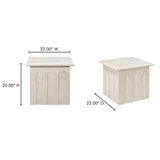 Forum Side Table Cream Marble