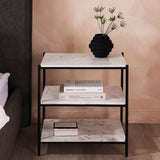 Trine White Marble Nightstand