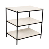 Trine White Marble Nightstand