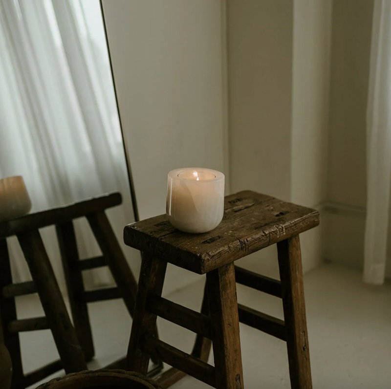 White Onyx Candle Vessel