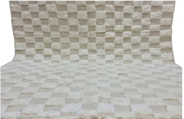 Ivory Checkered Beni Ouarain Rug