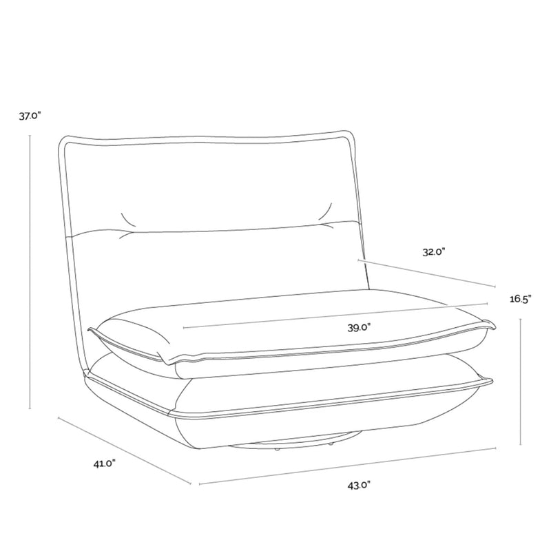 Colson Swivel Armless Chair