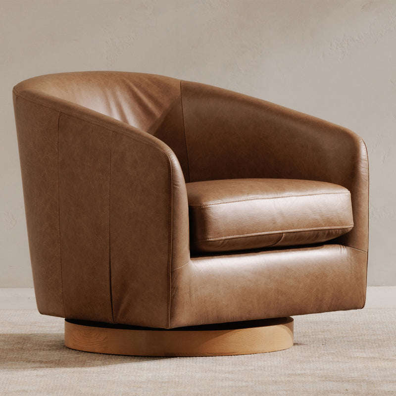 Oscy Swivel Chair - Leather