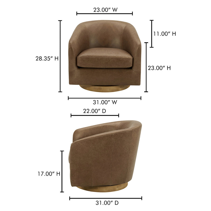 Oscy Swivel Chair - Leather