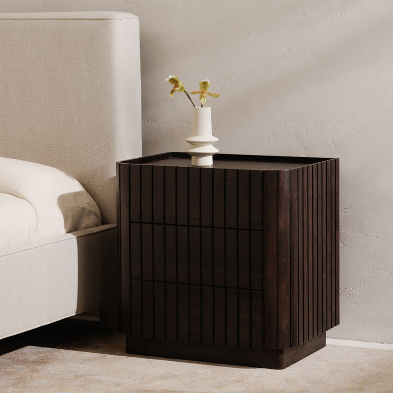 Povera 3 Drawer Nightstand