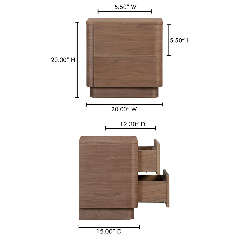 Round Off Tall Nightstand