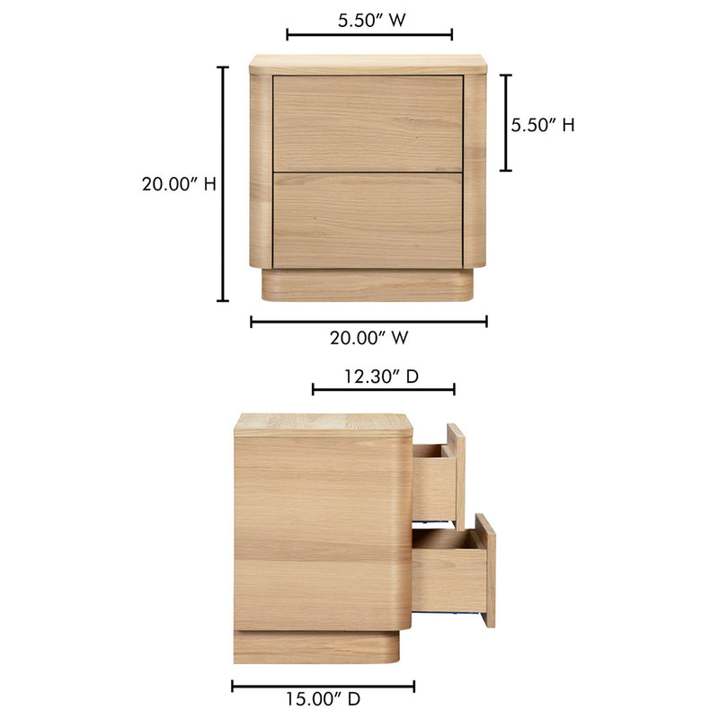 Round Off Tall Nightstand