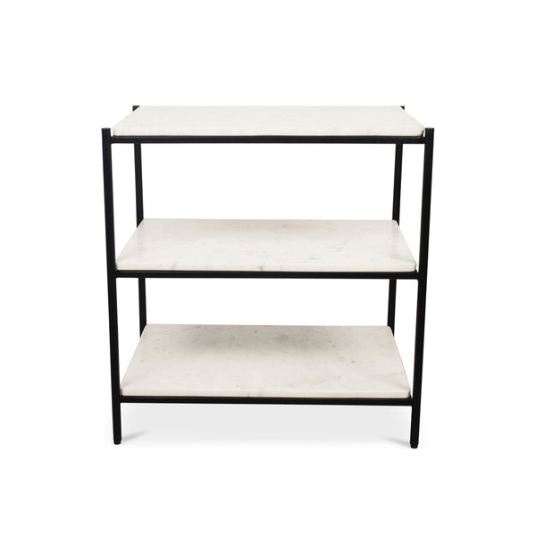 Trine White Marble Nightstand