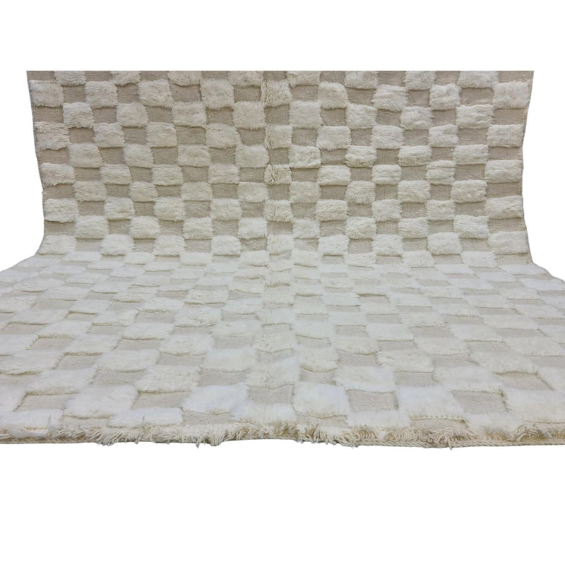 Ivory Checkered Beni Ouarain Rug