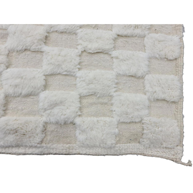 Ivory Checkered Beni Ouarain Rug
