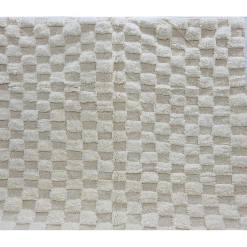 Ivory Checkered Beni Ouarain Rug