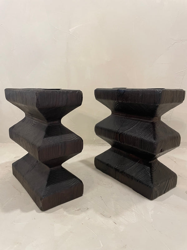Douglas Fir Double Candlesticks - 6"